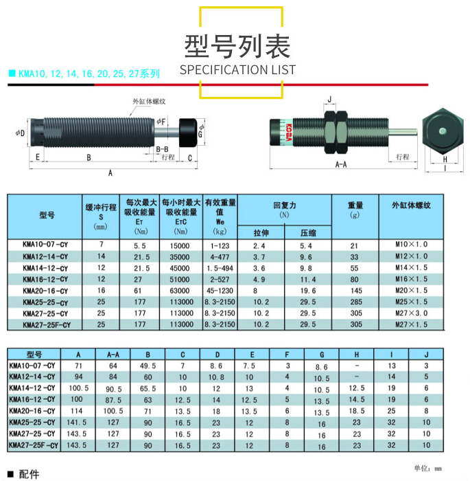 KOBA緩沖器 KMS10-08-B 韓國(guó)原廠進(jìn)口價(jià)格優(yōu)勢(shì)